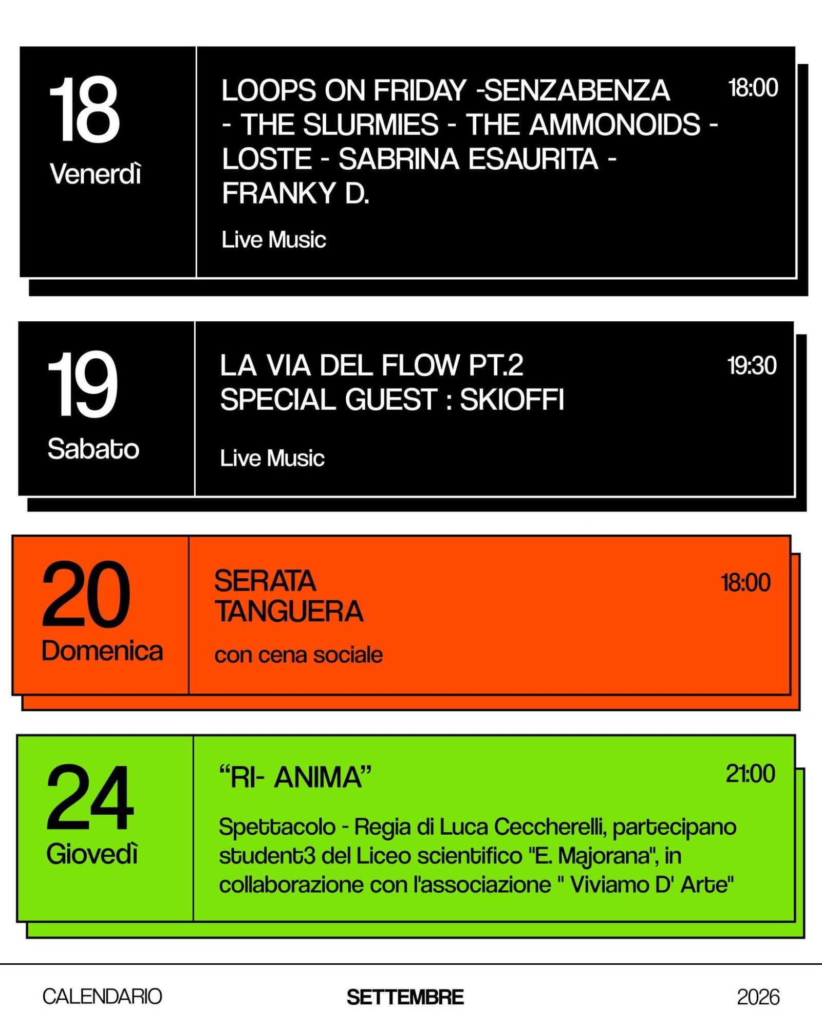 Calendario Settembre 2026 - Sottoscala9 - Foto 2