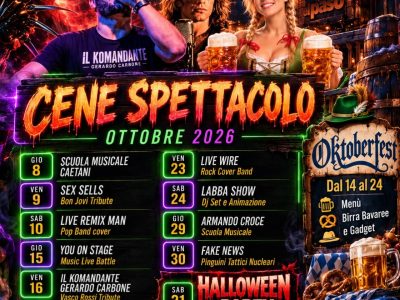 Cene Spettacolo Ottobre 2026 - El Paso