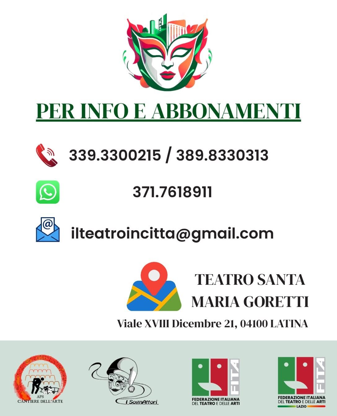 Il Teatro in Città 2026/2027 - Festival del Teatro Amatoriale di Latina - Foto 1