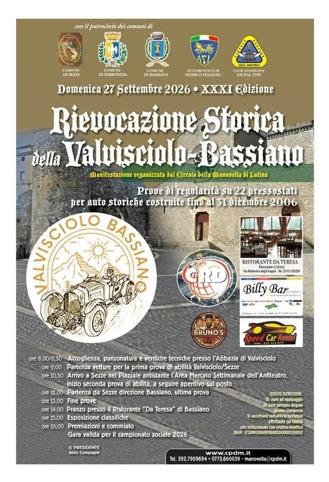 Rievocazione Storica della Valvisciolo-Bassiano 2026 - XXXI Edizione