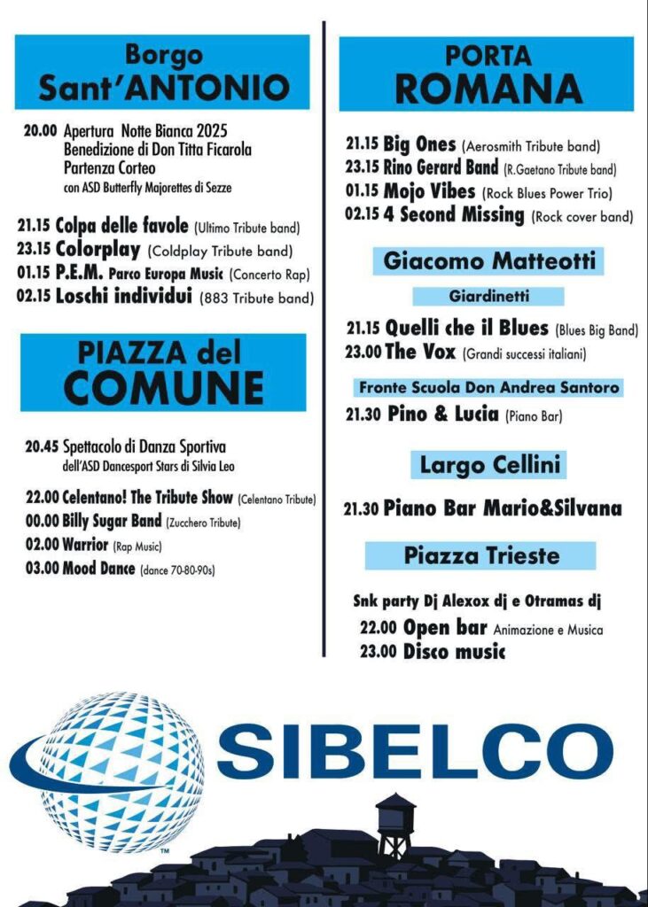 Notte Bianca Priverno 2025 - programma
