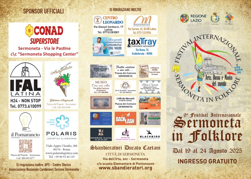 Festival Internazionale Sermoneta in Folklore 2025 - depliant - pagina 1