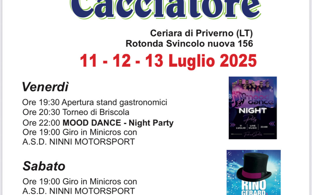 14ª Festa del Cacciatore 2025 – Priverno