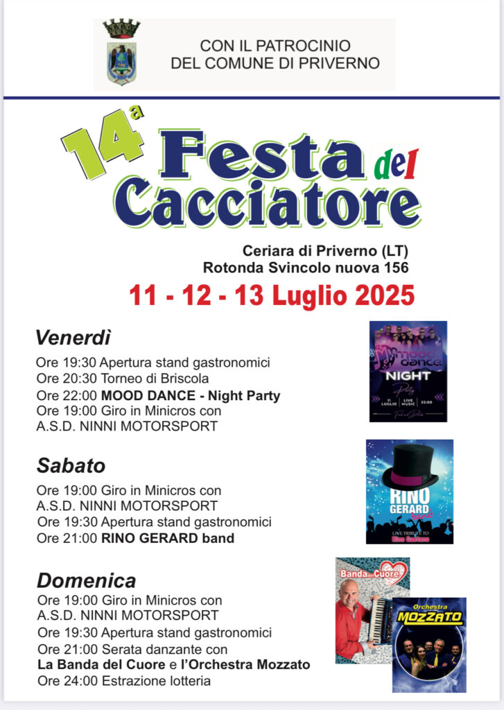 14ª Festa del Cacciatore 2025 - Priverno