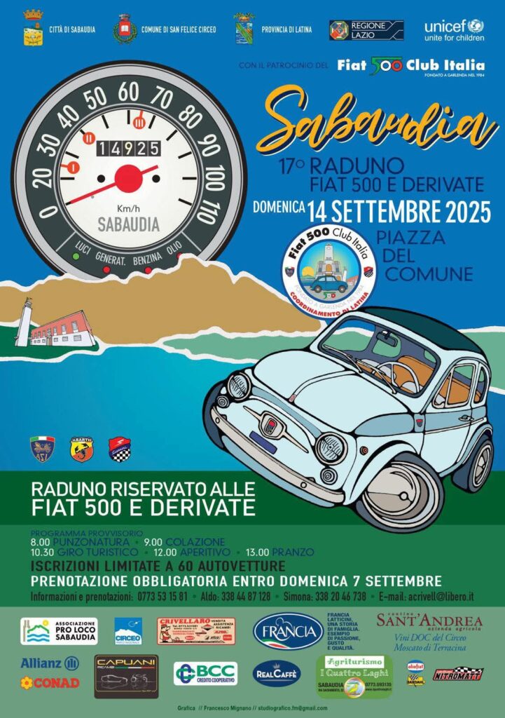 17° Raduno Fiat 500 e Derivate a Sabaudia
