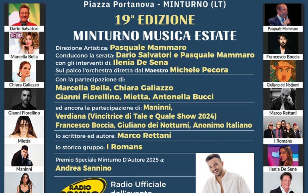 19ª Edizione Minturno Musica Estate 2025 – Insieme sotto le stelle