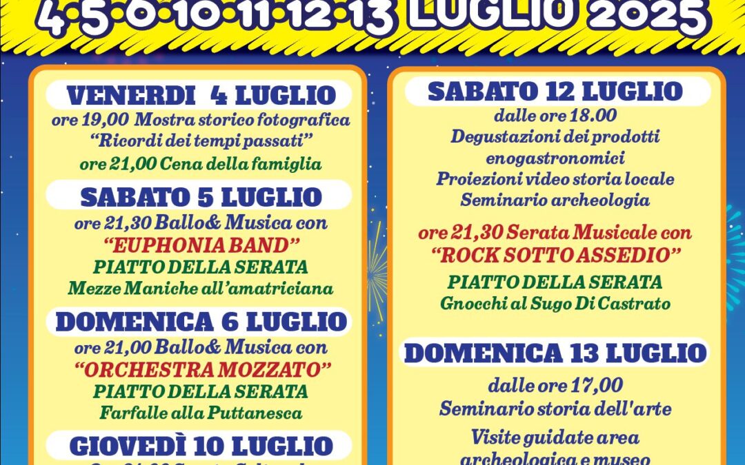 9ª Edizione Festa Popolare tra Storia Musica e Gastronomia 2025 – Borgo Le Ferriere