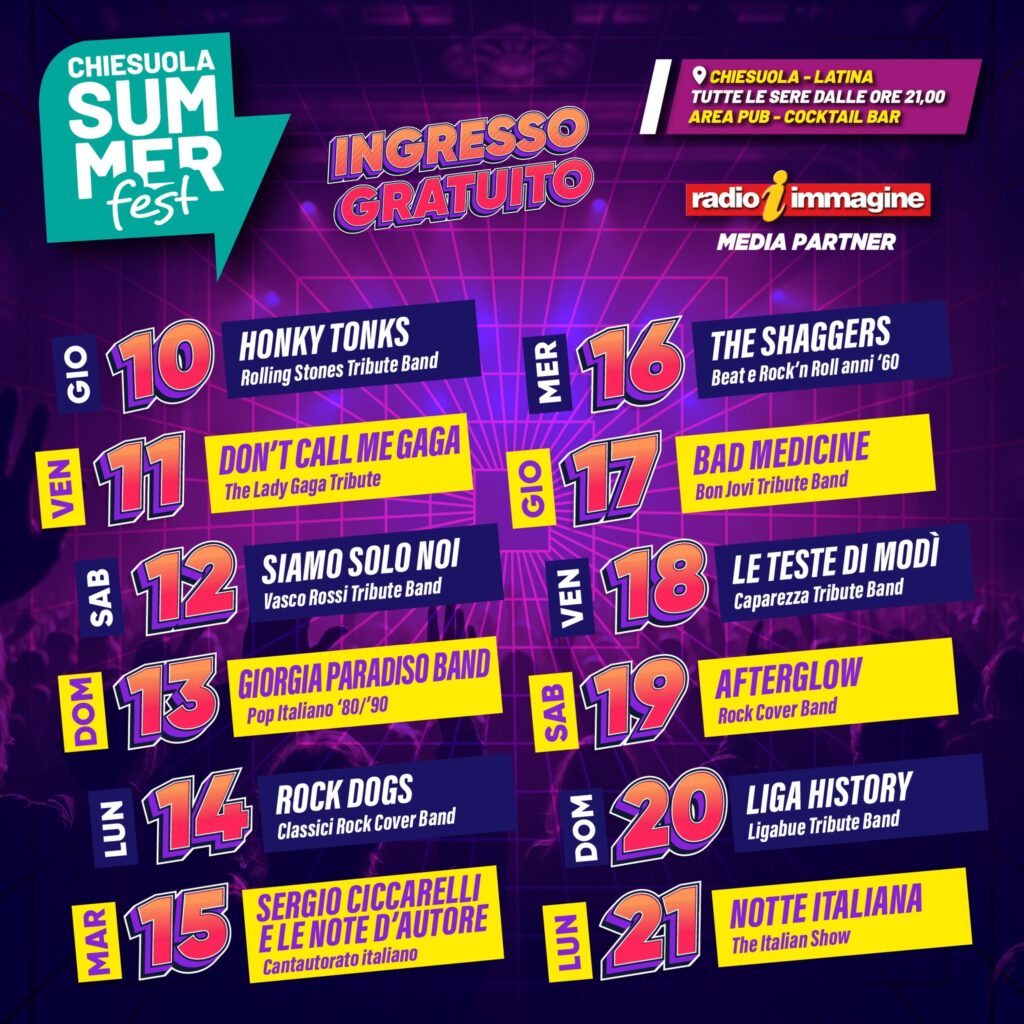 Chiesuola Summer Fest 2025 - Festival delle Tribute Band
