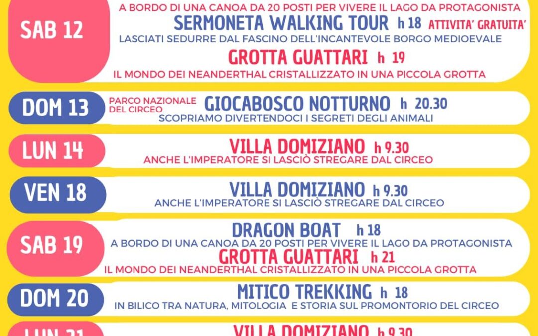 Esperienza Meraviglia Luglio 2025 – Parco Nazionale del Circeo