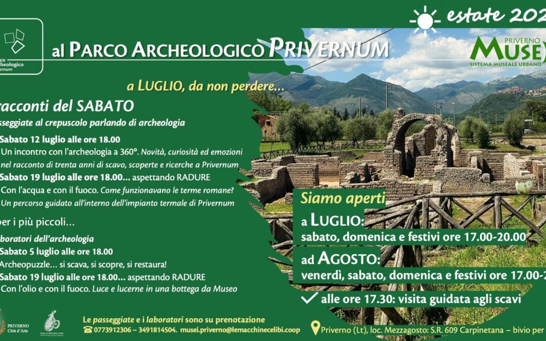 Estate 2025 al Parco Archeologico Privernum – I Racconti del Sabato e Laboratori dell’Archeologia