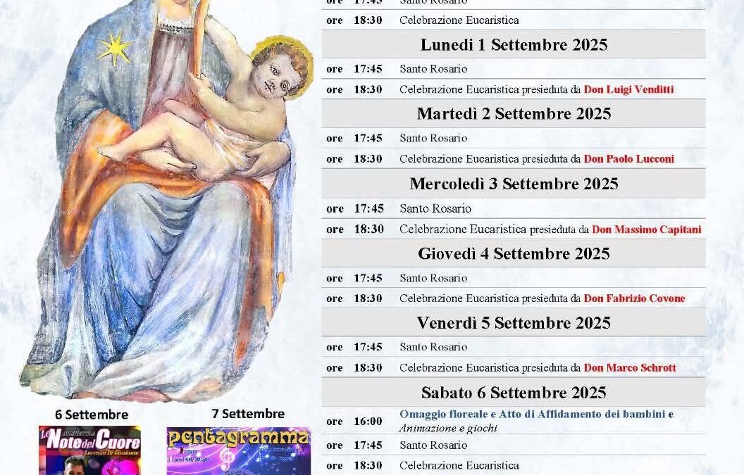 Festa del Santuario Maria SS della Delibera 2025 di Terracina  – Programma Completo