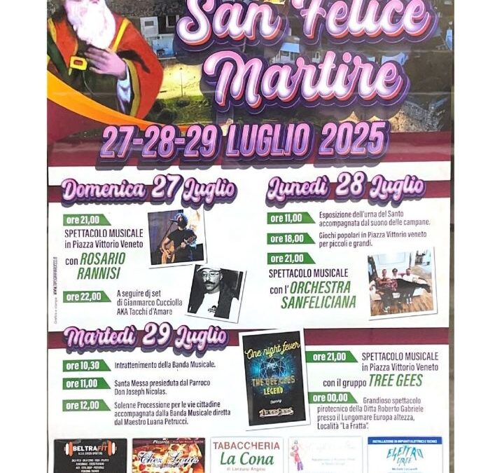Festa di San Felice Martire 2025