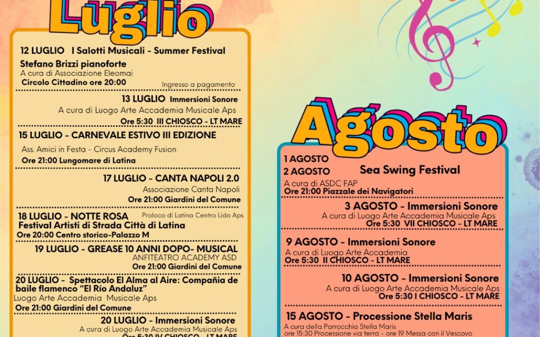 Latina Estate 2025 – Rassegna Estiva