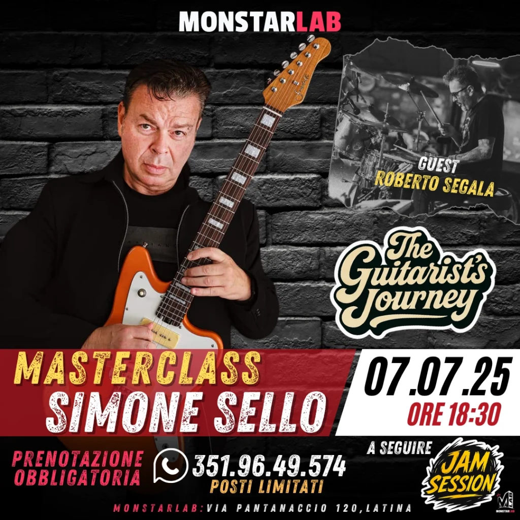 Masterclass "The Guitarist's Journey" con Simone Sello al Monstarlab di Latina