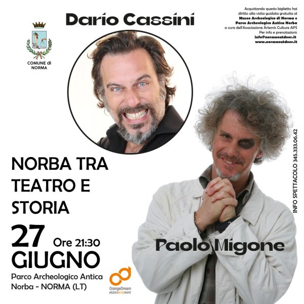 Paolo Migone e Dario Cassini a Norba tra Teatro e Storia