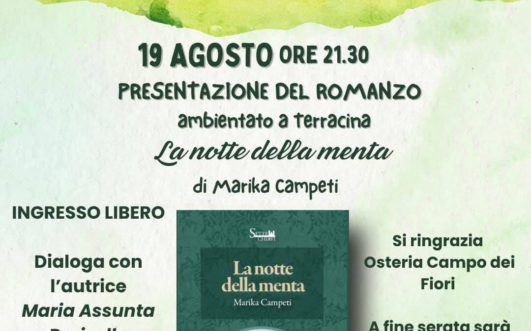 Presentazione del Romanzo ‘La notte della menta’ di Marika Campeti
