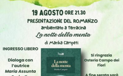 Presentazione del Romanzo ‘La notte della menta’ di Marika Campeti