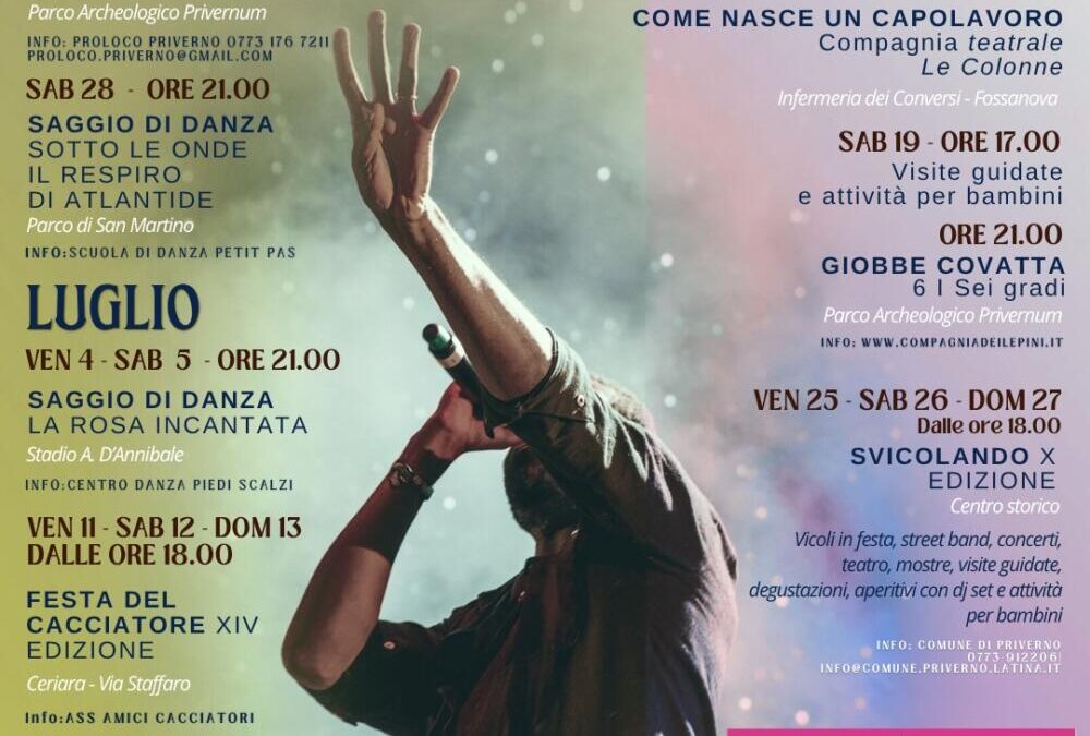 Priverno Estate 2025 – Eventi di Giugno e Luglio