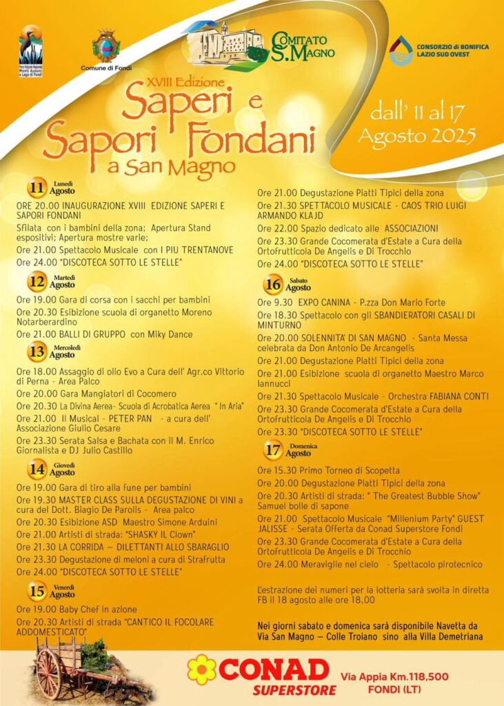 Saperi e Sapori Fondani a San Magno 2025
