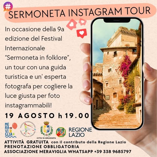 Sermoneta Instagram Tour Agosto 2025